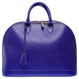 Louis Vuitton-LOUIS VUITTON Alma Bag in Purple Leather - 101535-Purple