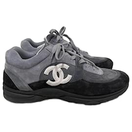 Chanel-CHANEL  Trainers T.eu 45 Suede-Grey