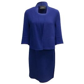 Completo in due pezzi giacca e abito in lana blu Akris Blu