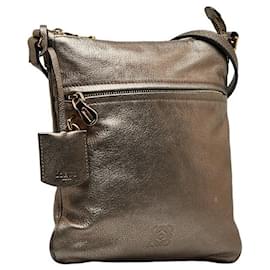 Loewe-Leather Crossbody Bag-Golden