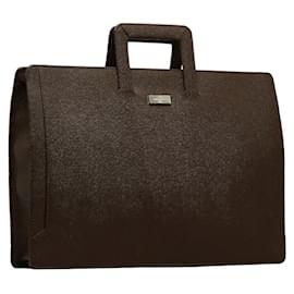 Burberry-Leather Briefcase-Brown