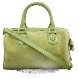 Armani-Armani Suede Handbag Suede Handbag in Excellent condition-Green