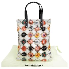 Burberry-Bottle Cap Pattern Tote Bag 8022365-White