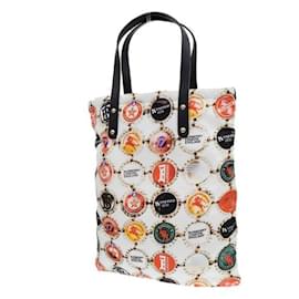 Burberry-Burberry Bottle Cap Pattern Tote Bag Canvas Tote Bag 8022365 in Excellent condition-White