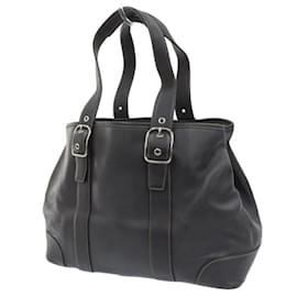Coach-Leather Bucket Creed Patch Handbag 7582-Black