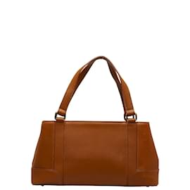 Burberry-Leather Handbag-Brown