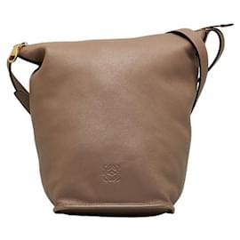 Loewe-Leather Crossbody Bag-Brown