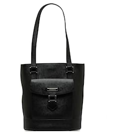 Burberry-Burberry Black Leather Shoulder Bag-Black