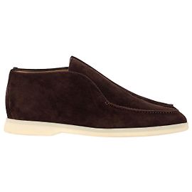 Loro Piana Open Walk Ankle Boots in Brown Suede Brown