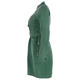 Marc Jacobs-Marc Jacobs Belted Zipped Dress in Green Polyester-Green