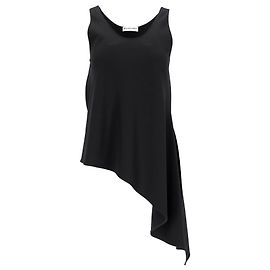 Balenciaga Asymmetric Tank Top in Black Polyester Black
