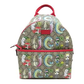 Gucci-GG Supreme Kids Backpack 271327-Brown