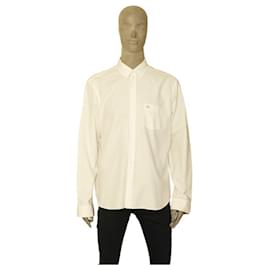 Burberry Brit-Burberry Brit Weißes Baumwoll-Männer-Freizeithemd mit Knopfleiste, Größe XXL-Weiß