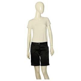 Dolce & Gabbana-Dolce & Gabbana Black Satin Bermuda Shorts Trousers Pants size 44, Tagss-Black