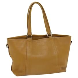 Prada-PRADA Tote Bag Leather Brown Auth bs8845-Brown