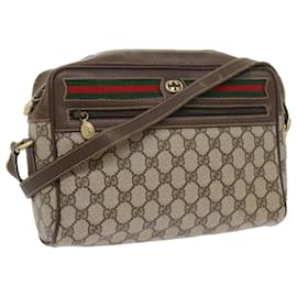 Gucci-GUCCI GG Canvas Web Sherry Line Shoulder Bag Beige Red 40 02 088 Auth yk8896-Red,Beige
