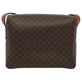 Céline-CELINE Macadam Canvas Shoulder Bag PVC Leather Brown Auth fm2799-Brown