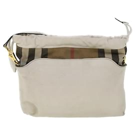 Burberry-BURBERRY Nova Check Sac à Bandoulière Cuir Beige Auth ar10452-Beige