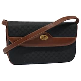 Gucci-GUCCI Micro GG Canvas Shoulder Bag Black 004.106.0024 Auth yk8830-Black