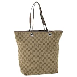 Gucci-Bolso tote de lona con GG de GUCCI Beige 31243 Auth ac2321-Beige