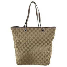 Gucci-GUCCI GG Lona Tote Bag Bege 31243 Auth ac2321-Bege
