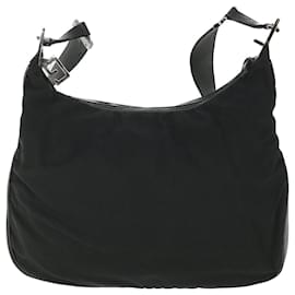 Gucci-GUCCI Shoulder Bag Canvas Leather Black Auth ep1875-Black