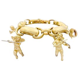 inconnue Pulseira vintage, “Querubins Músicos”, ouro amarelo. Outro