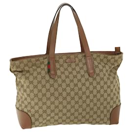 Gucci-GUCCI GG Canvas Web Sherry Line Tote Bag Beige Rouge Vert 308928 auth 56399-Rouge,Beige,Vert