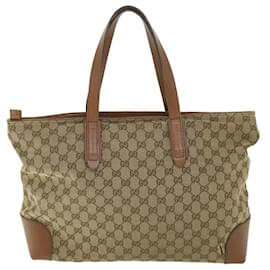 Gucci-GUCCI GG Canvas Web Sherry Line Tote Bag Beige Red Green 308928 auth 56399-Red,Beige,Green