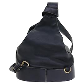 Loewe-LOEWE Backpack Shoulder Bag Leather Navy Auth 56678-Navy blue