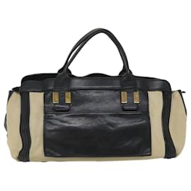 Chloé-Chloe Hand Bag Leather Beige Black 01 13 62 65 Auth bs9176-Black,Beige