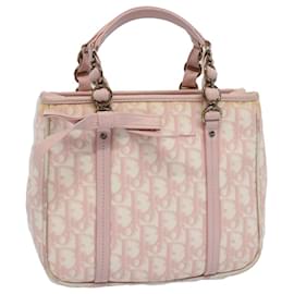 Christian Dior-Christian Dior Trotter Canvas Hand Bag PVC Leather Pink 09-BO-0076 Auth yk8952-Pink