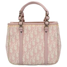 Christian Dior-Christian Dior Trotter Canvas Hand Bag PVC Leather Pink 09-BO-0076 Auth yk8952-Pink