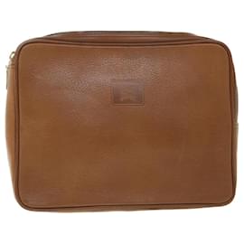 Autre Marque-Burberrys Clutch Bag Leather Brown Auth bs8982-Brown