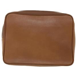 Autre Marque-Burberrys Clutch Bag Leather Brown Auth bs8982-Brown
