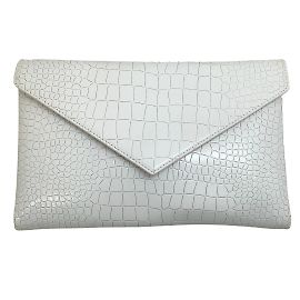 Alaïa Alaia White Mini Croc Embossed Clutch White