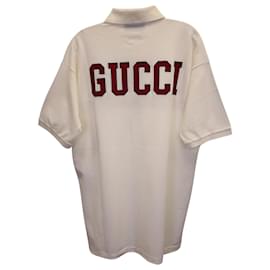 Gucci-Gucci Yankee Poloshirt aus weißer Baumwolle-Weiß