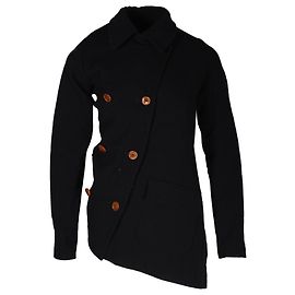 Comme Des Garcons Comme Des Garçons A/W 2002 Abrigo asimétrico de lana negra Negro