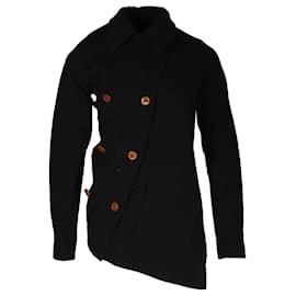 Comme Des Garcons-Comme Des Garcons A/W 2002 Asymmetric Coat in Black Wool-Black