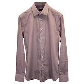 Ermenegildo Zegna-Ermenegildo Zegna Checked Shirt in Red Cotton-Red