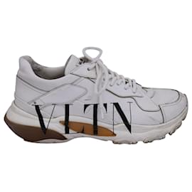 Valentino Garavani-Valentino Bounce Low-Top-Sneaker aus weißem Leder-Weiß