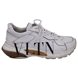 Valentino Garavani Zapatillas bajas Valentino Bounce de cuero blanco Blanco