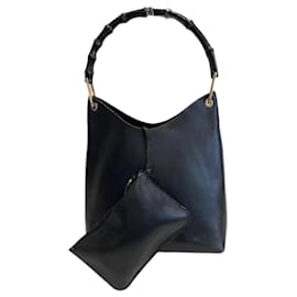 Gucci-Bamboo Handle Hobo Handbag 001.2058.1880.0-Black