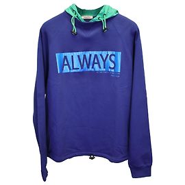 Valentino Garavani Sweat à capuche imprimé Always en coton bleu Bleu