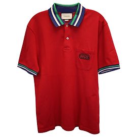 Polo con logo Gucci en algodón rojo Roja