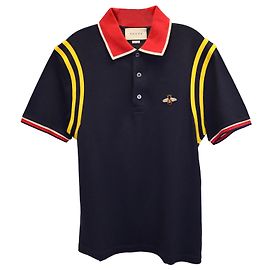 Polo Gucci con patch ape in cotone blu navy Blu navy