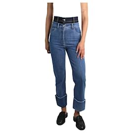 Autre Marque-Blue denim double contrasting waistband jeans - size UK 8-Blue