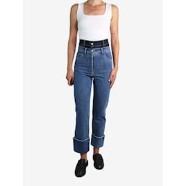 Autre Marque-Blue denim double contrasting waistband jeans - size UK 8-Blue
