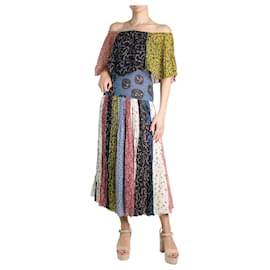 Christian Dior-Multicolored silk floral printed maxi dress - size UK 8-Multiple colors