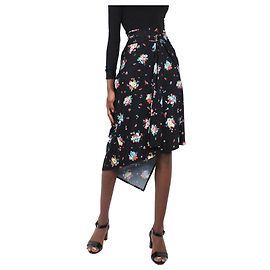 Paco Rabanne Schwarzer Rock mit Blumenknoten – Größe FR 34 Schwarz